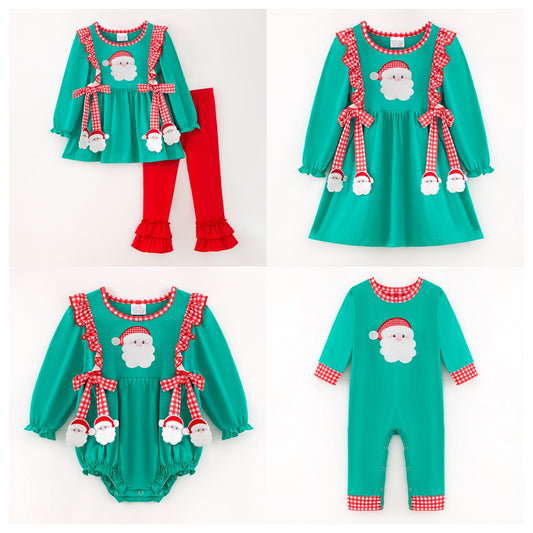 Festive Santa Embroidery Sibling Set – Christmas Edition