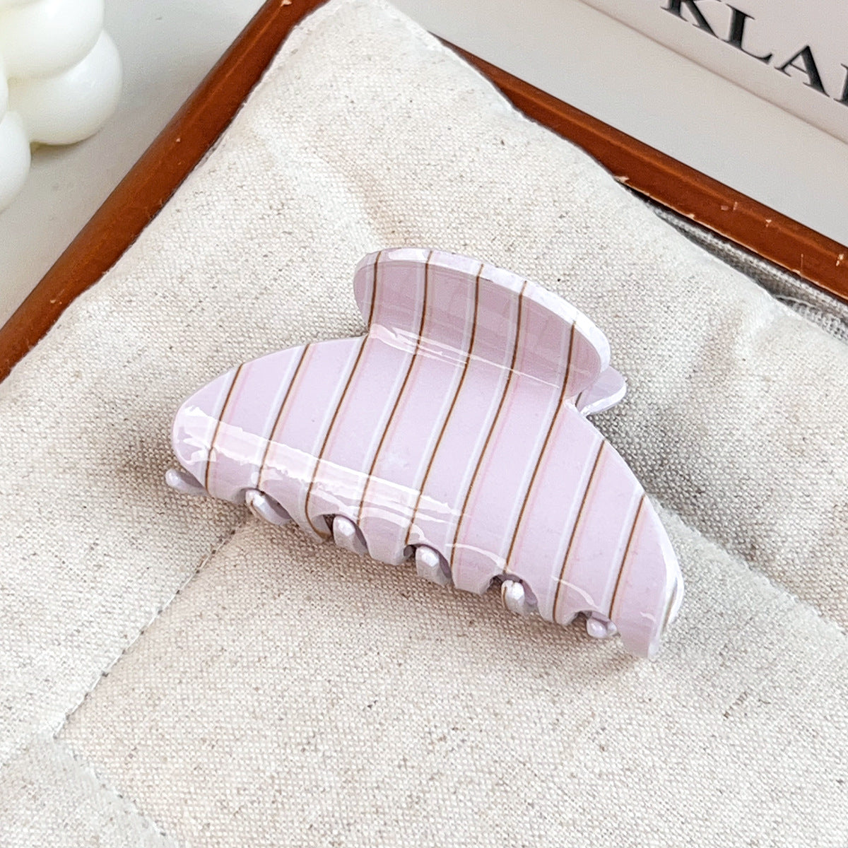 Colorful Pastel Striped Hair Claw Clip  for Women, Everyday Hair Accessory