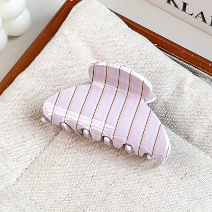 Colorful Pastel Striped Hair Claw Clip  for Women, Everyday Hair Accessory