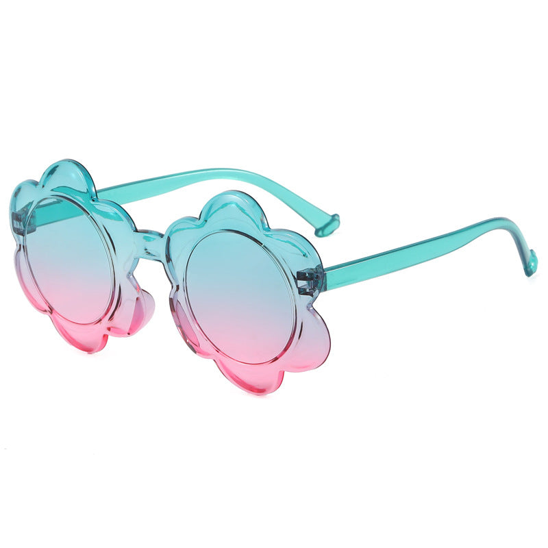 Kids One-Piece Colorful Flower Shaped Sunglasses UV Protection