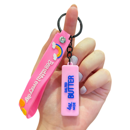 Food & Dessert Butter, Cheese & Bao Bun Keychains Silicone Bag Charms & Accessories
