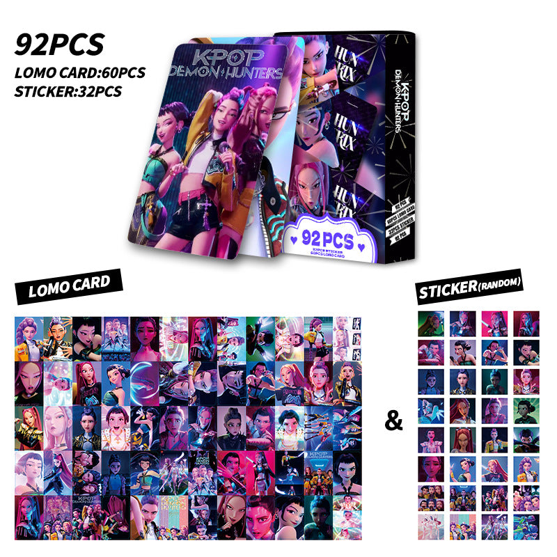 Kpop Demon Hunters Holographic Photocard Set Double-Sided LOMO Cards Mini Stickers & Collectible Flash Cards