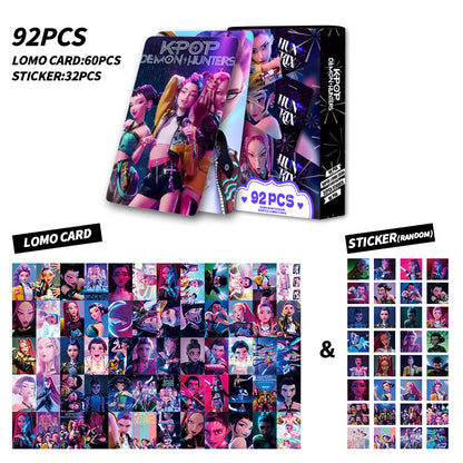 Kpop Demon Hunters Holographic Photocard Set Double-Sided LOMO Cards Mini Stickers & Collectible Flash Cards