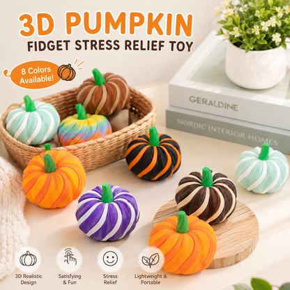 Halloween 3D Printed Spiral Pumpkin Fidget Two-Tone Stress Relief Toy & Fall Decor