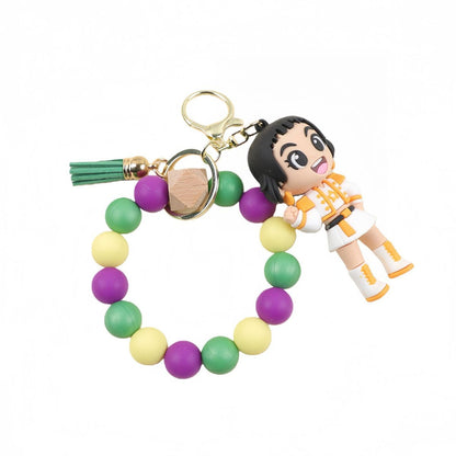 K-Pop Demon Girl–Inspired Silicone Beaded Keychain & Bracelet Charm
