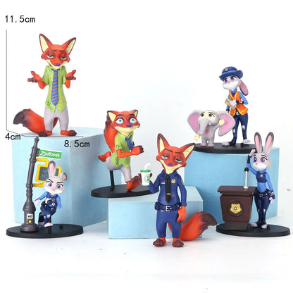 Zootopia Figures Judy Hopps Nick Wilde Cute Anime Collectible Ornaments