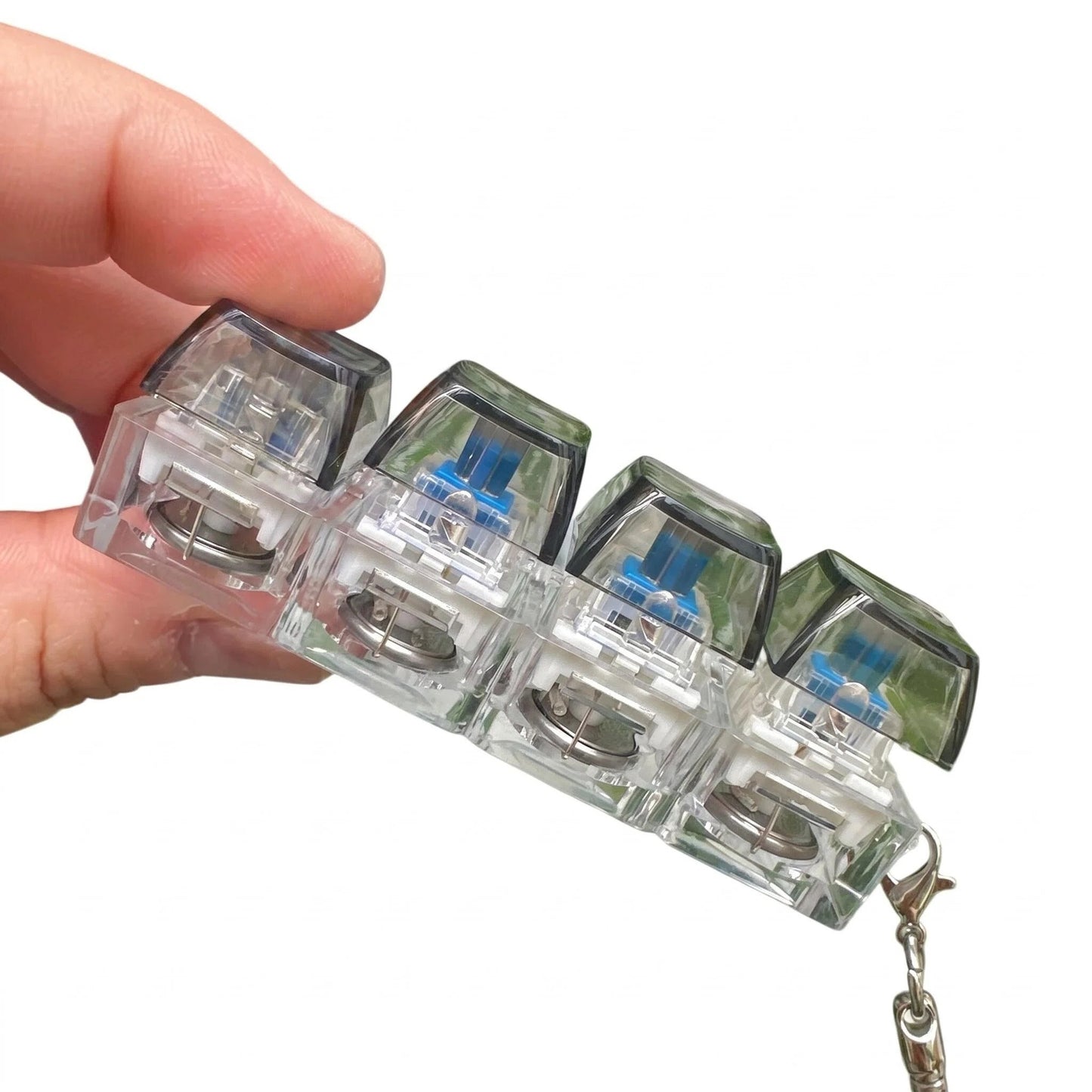 Transparent Click Button Fidget Keychain Stress Relief Multiple Colors