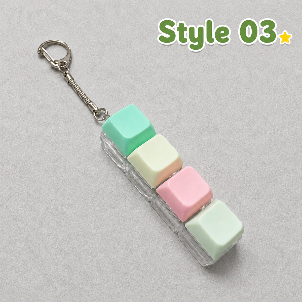 Pastel Colors Finger Press Button Cube Squishy Keyboard Keychain Stress Relief Toy