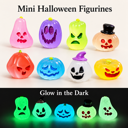 Mini Glow-in-the-Dark Ghost Figurines – Resin Halloween Tabletop Decor & Party Supplies