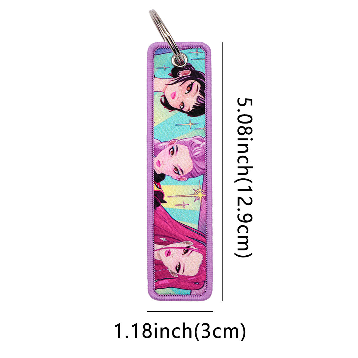 Kpop Demon Hunters Woven Keychain Anime Fabric Bag Charm Accessory