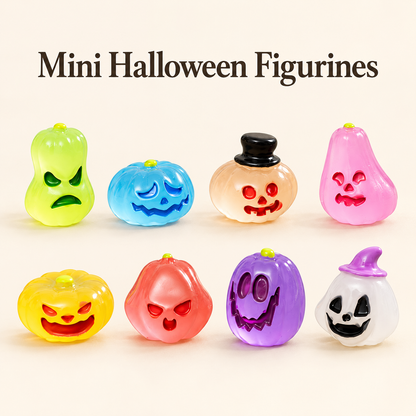 Mini Glow-in-the-Dark Ghost Figurines – Resin Halloween Tabletop Decor & Party Supplies
