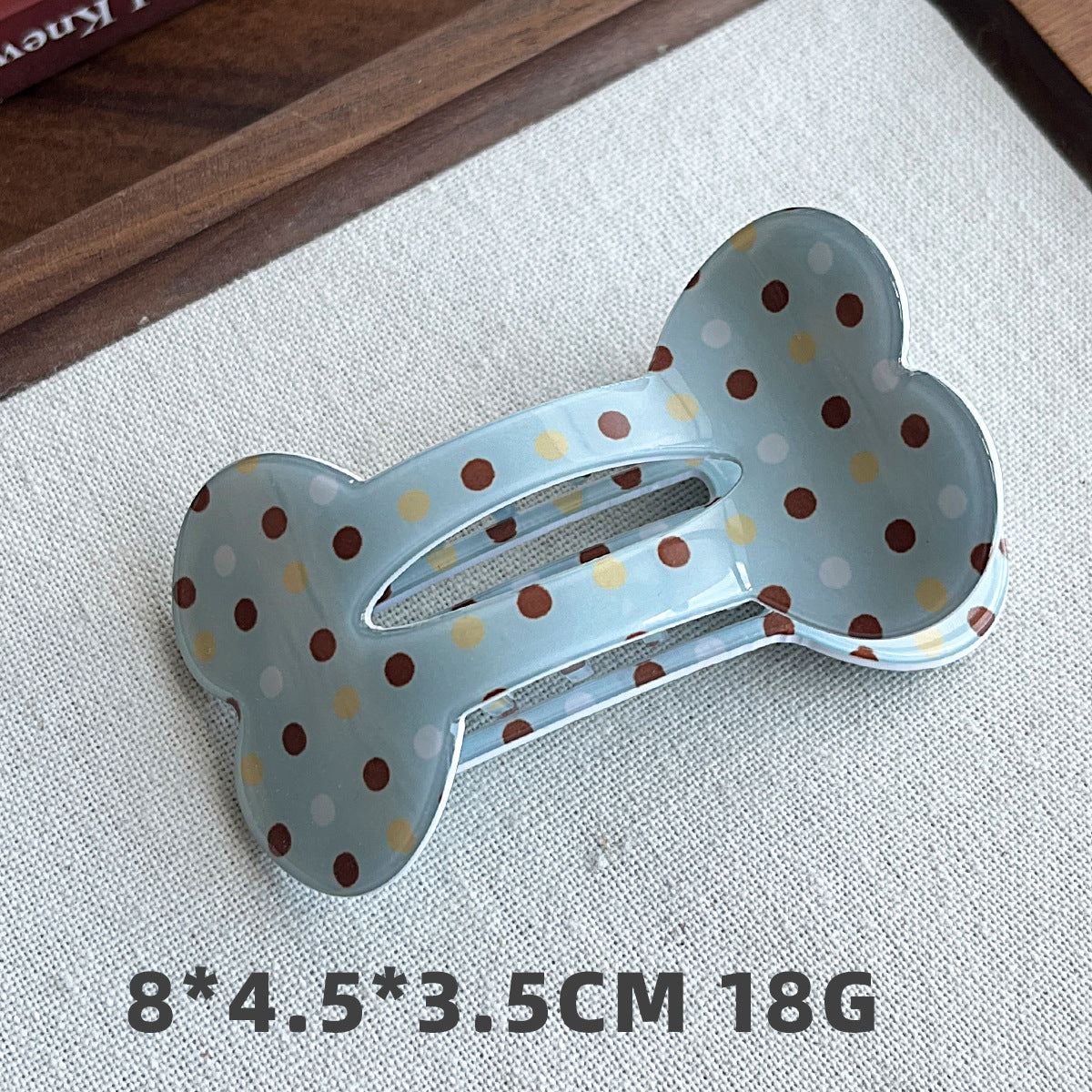 Bone-Shaped Acetate-Look Hair Claw Clip – Patterned Hair Clip
