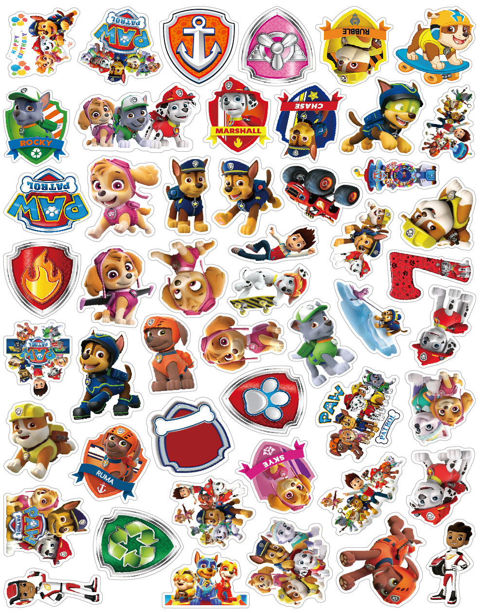 50Pcs Cartoon Character Stickers Waterproof Cartoon Decals for Laptop Phone & Water Bottle