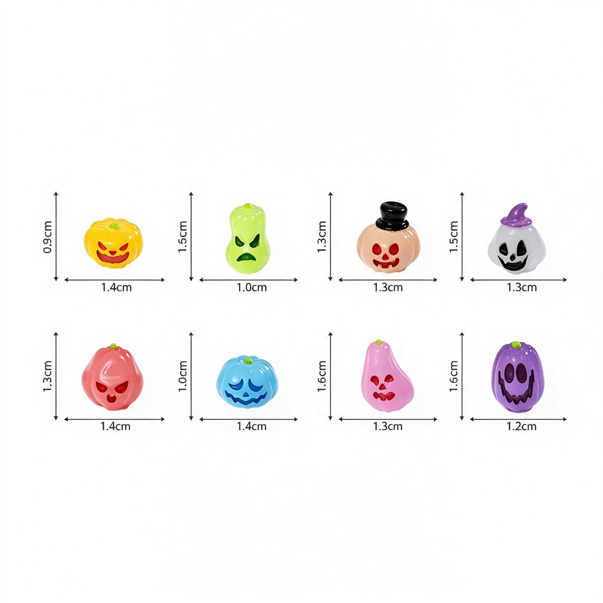 Mini Glow-in-the-Dark Ghost Figurines – Resin Halloween Tabletop Decor & Party Supplies
