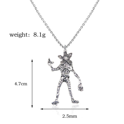 Stranger Things Inspired Jewelry Set Letter Alloy Pendant Necklace & Bracelet Trendy Collectible Accessories