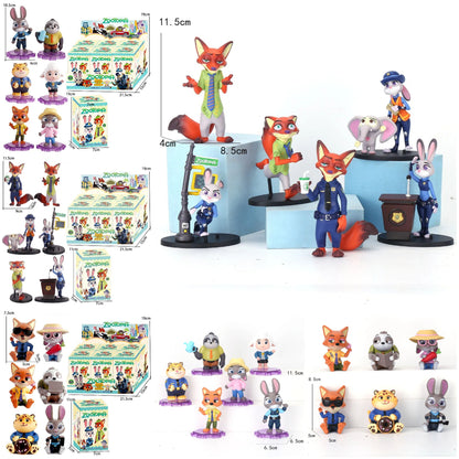 Zootopia Figures Judy Hopps Nick Wilde Cute Anime Collectible Ornaments