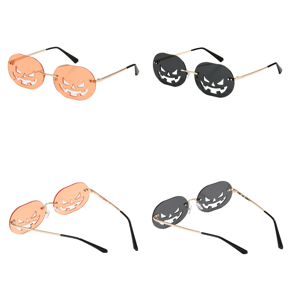 New Halloween Pumpkin Sunglasses – Unisex Oval Frame Hollow Novelty Shades