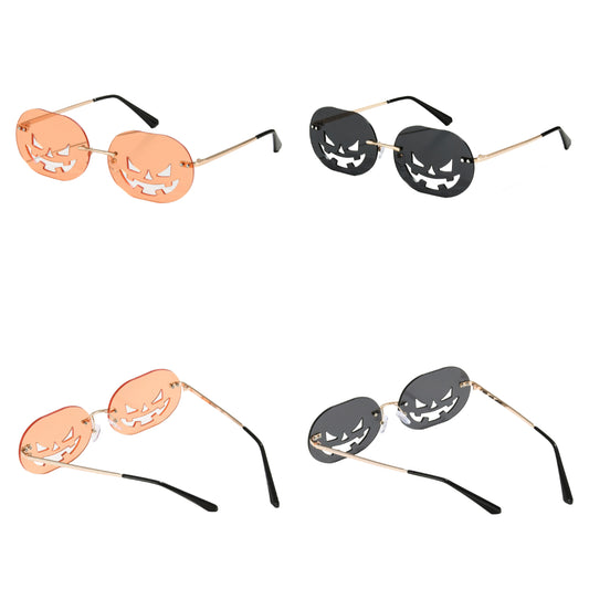 New Halloween Pumpkin Sunglasses – Unisex Oval Frame Hollow Novelty Shades