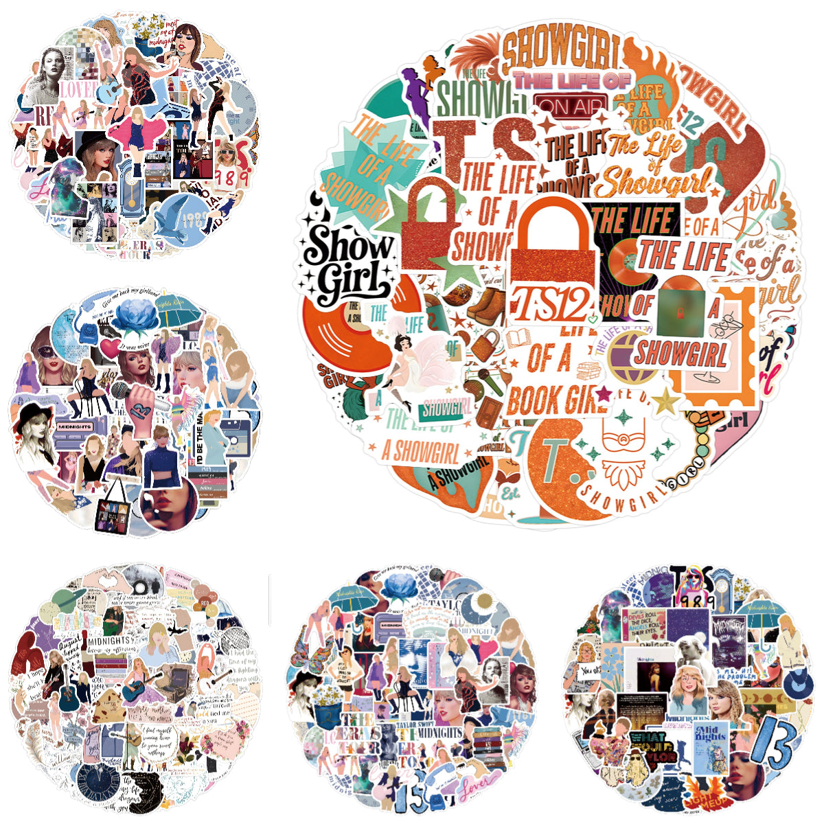 Taylor Swift Sticker Pack The Life of a Showgirl Album Graffiti Stickers Concert & Album Collection Laptop/Luggage Decals