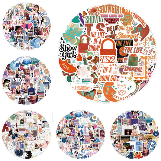 Taylor Swift Sticker Pack The Life of a Showgirl Album Graffiti Stickers Concert & Album Collection Laptop/Luggage Decals