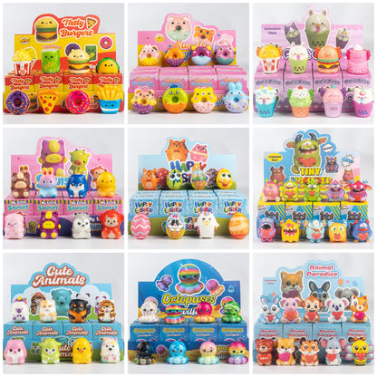 Funny Squishy Toy Blind Box Display – 12-Piece Set, Kids Fidget Toys & Collectible Figures