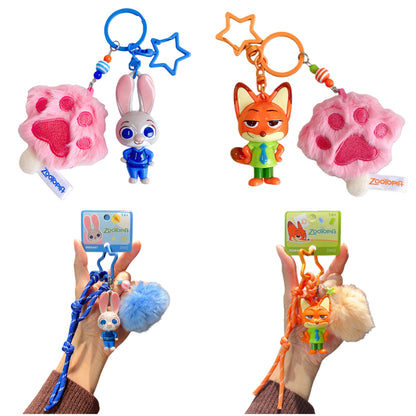 Zootopia Judy Hopps & Nick Wilde Plush Keychain Cute Bag Charm & Phone Accessory