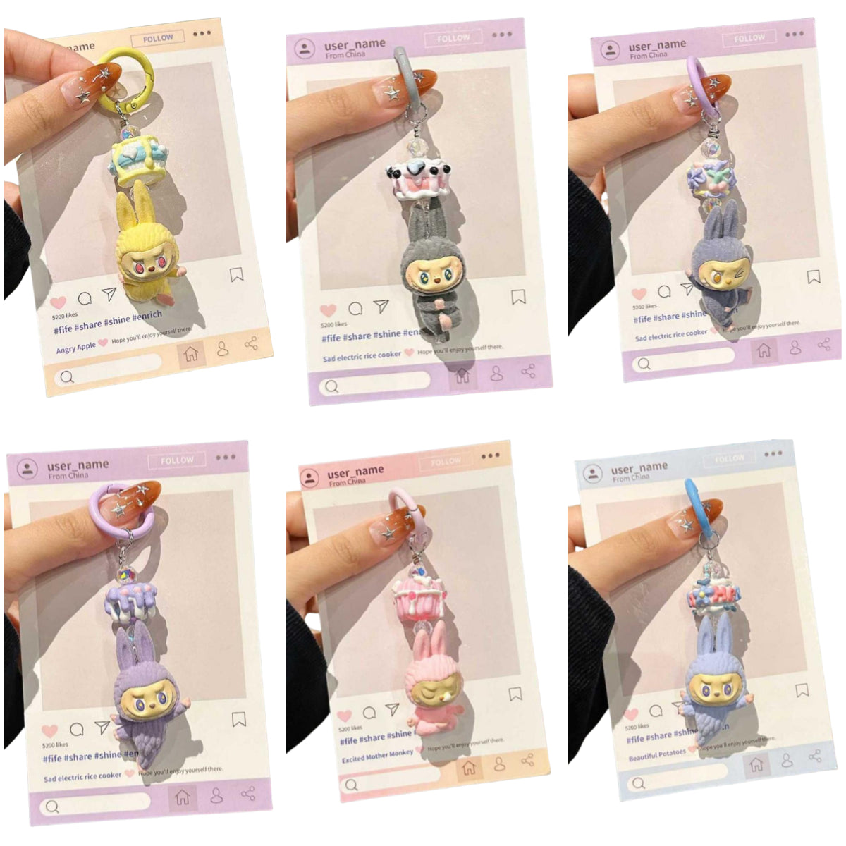 Labubu Lazy Yoga Series Plush Phone Strap – Trendy Bag & Phone Charm