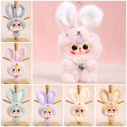 Easter Long-eared Bunny Plush Key Chain Vinyl Plush Rabbit Bag Charm Collectible Doll