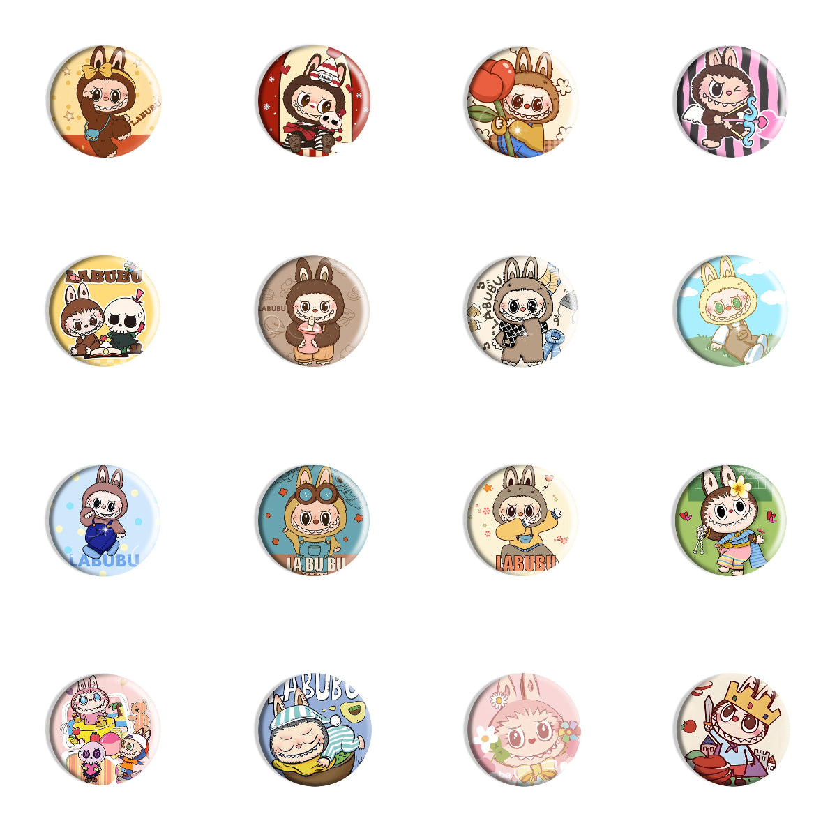 Labubu Cartoon Creative Pins, Cute Heart Brooch Badges (Multiple Styles)