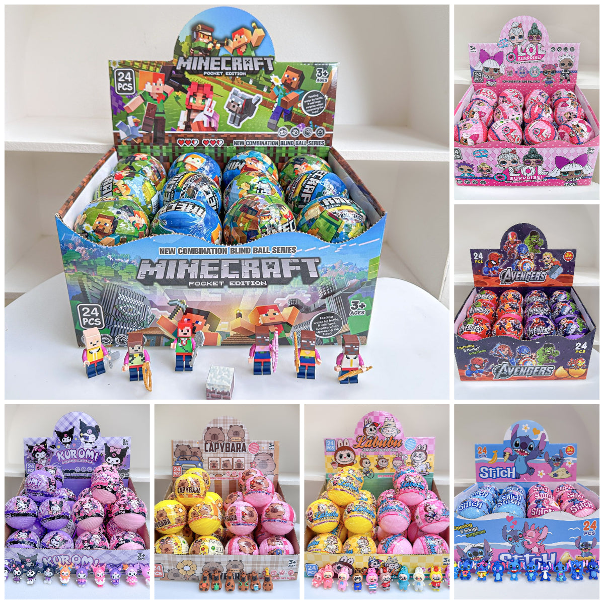 Surprise Capsule Mini Building Blocks Silicone Figurine Set Blind Box Puzzle Bricks Toy Fun Collectible