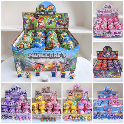 Surprise Capsule Mini Building Blocks Silicone Figurine Set Blind Box Puzzle Bricks Toy Fun Collectible