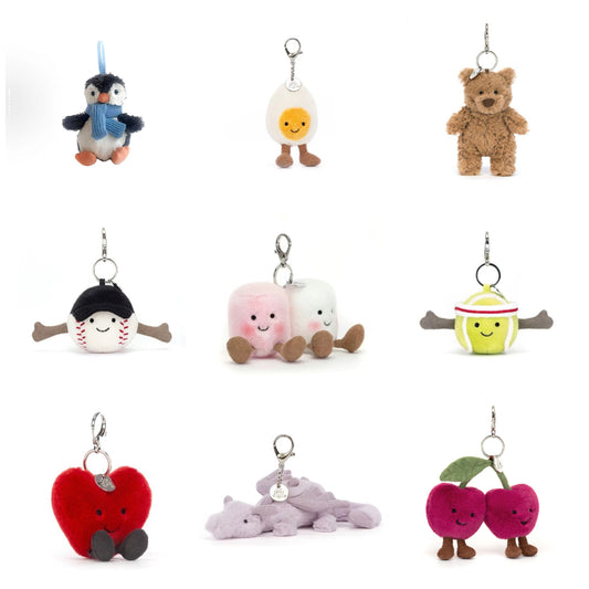 Cute Plush Bag Charm Keychain Soft Stuffed Accessories in Multiple Designs