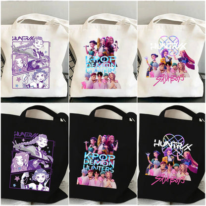 HUNTRIX Demon Hunter Printed Canvas Tote Bag Shoulder Portable