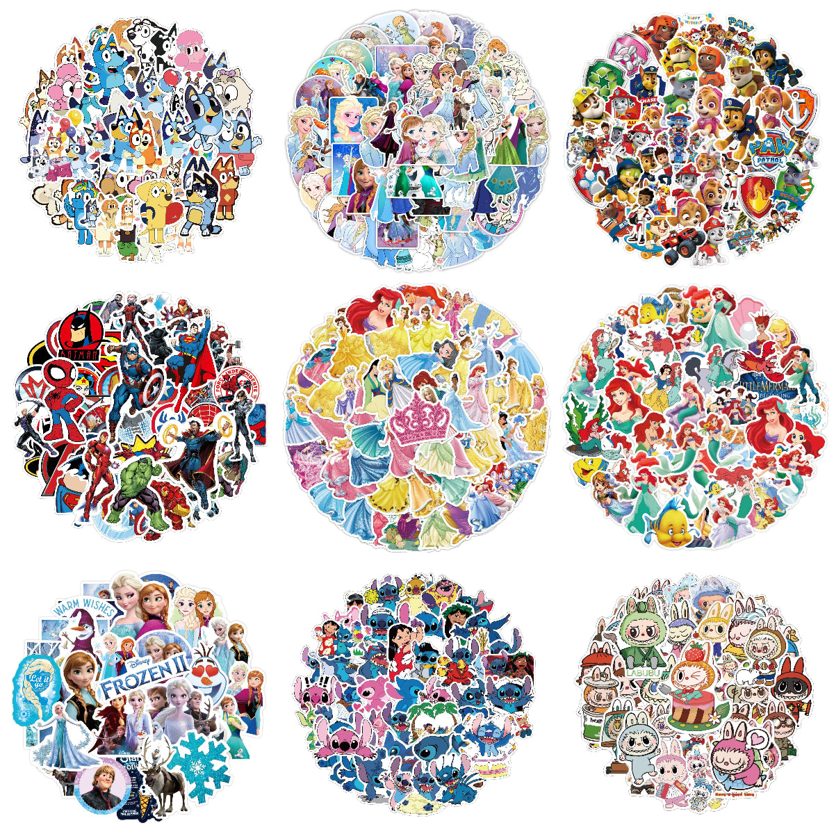 50Pcs Cartoon Character Stickers Waterproof Cartoon Decals for Laptop Phone & Water Bottle