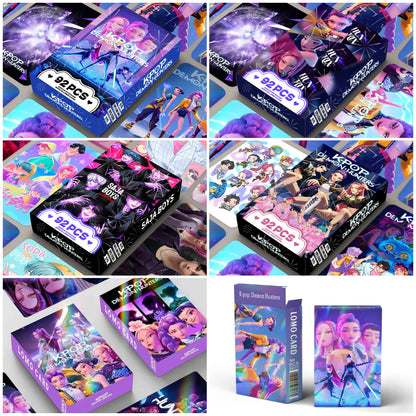 Kpop Demon Hunters Holographic Photocard Set Double-Sided LOMO Cards Mini Stickers & Collectible Flash Cards