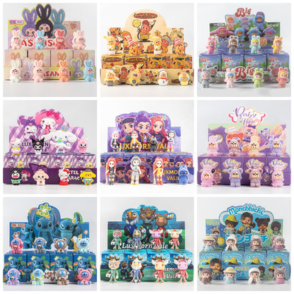 Demon Hunter Flocked Cartoon Figure Blind Box Set Collectible Surprise Desk Decor 12-Piece Pack