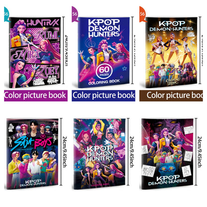 K-Pop Demon Hunters Coloring Book Anime Line Art Coloring Pages