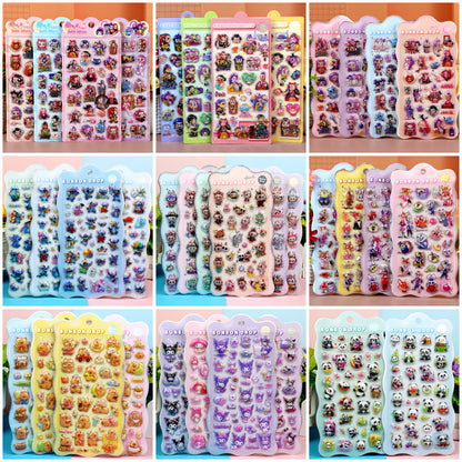 K-Pop Demon Hunters 3D Puffy Kids Cartoon Panda Layered DIY Anime Movie Merchandise Stickers