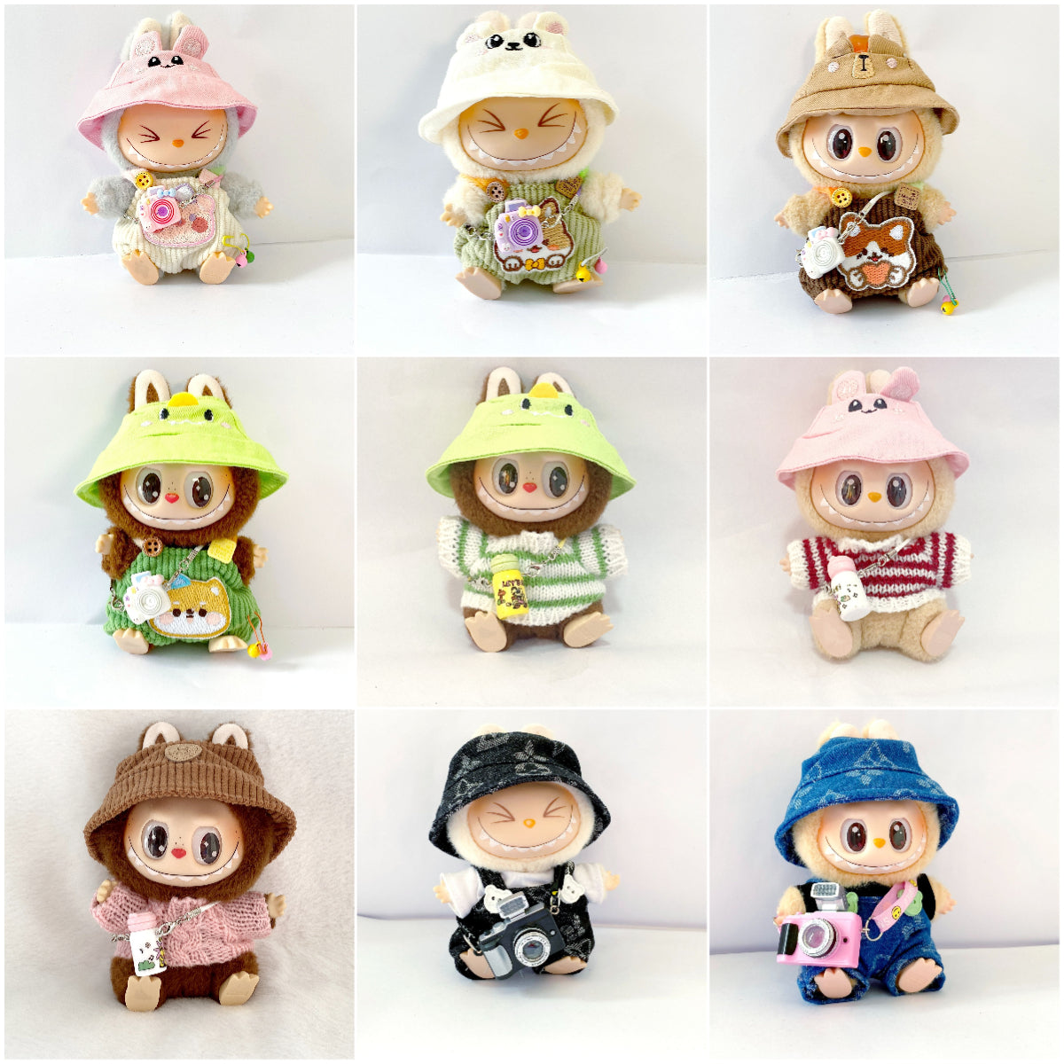 17cm Labubu Doll Clothes Outfit Dress Up Changeable Costume