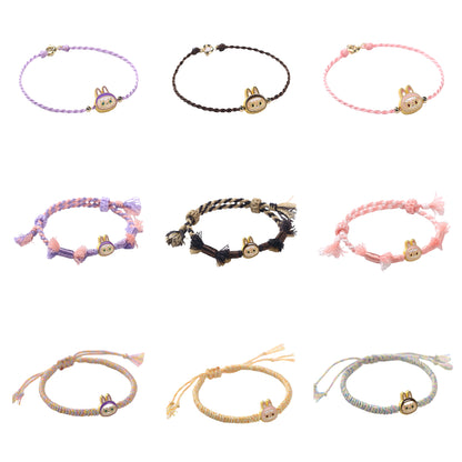 Labubu Cartoon Braided Rope Bracelet – Handmade Cute Wristband Jewelry