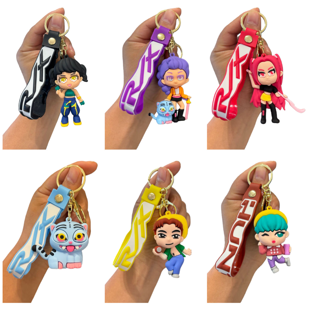 K-Pop Demon Hunters Saja Boys Silicone Keychain Backpack Charm Trendy Merchandise