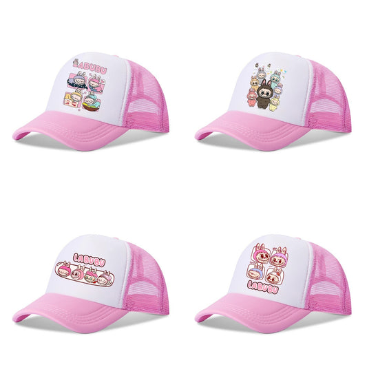 Girls Labubu Printed Baseball Cap Trucker Hat with Mesh Back