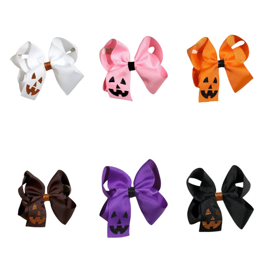 Halloween Pumpkin  Face Ghost Hair Clips Bow Hairpins Girls