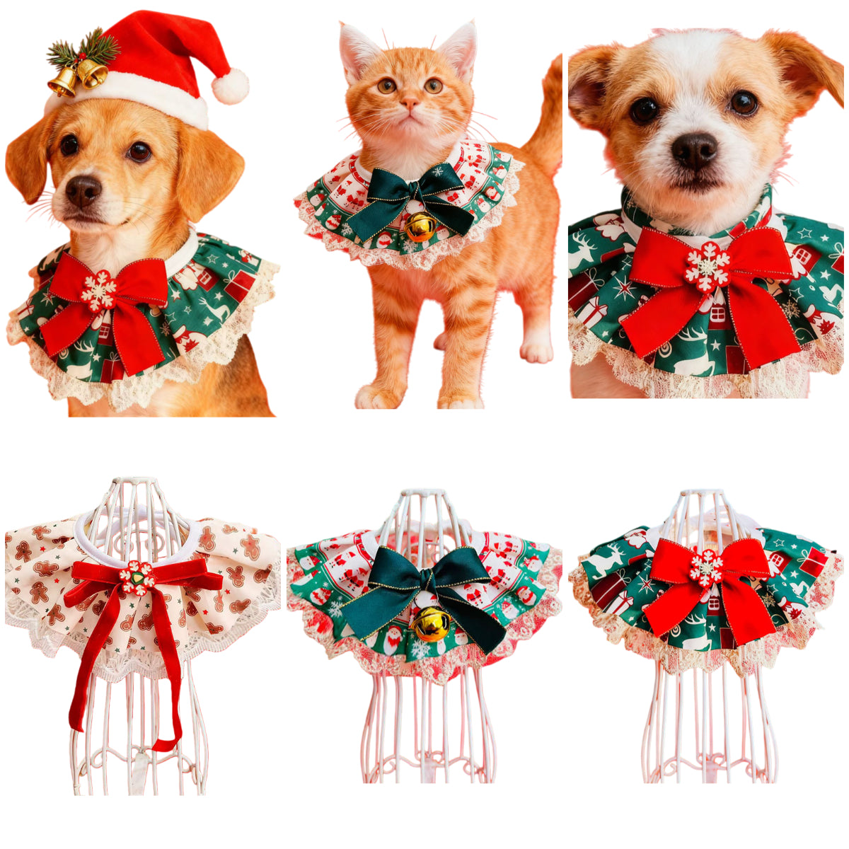 Christmas Pet Bandana – Holiday Dog and Cat Triangle Scarf, Festive Bib Neck Accessory