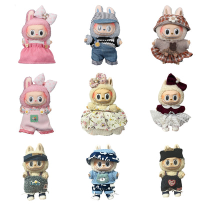 17cm Labubu Doll Clothes Outfit Set Changeable Costume