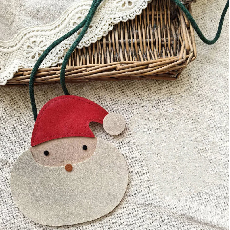 2025 Christmas Collection Kids Santa Claus Crossbody Bag, Cute Faux Leather Shoulder Purse