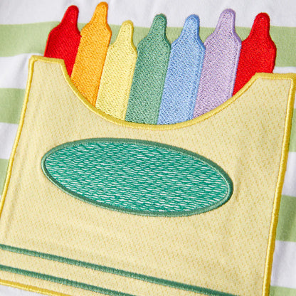 Boys Back To School Light Green Stripes Pencil Applique T-Shirt