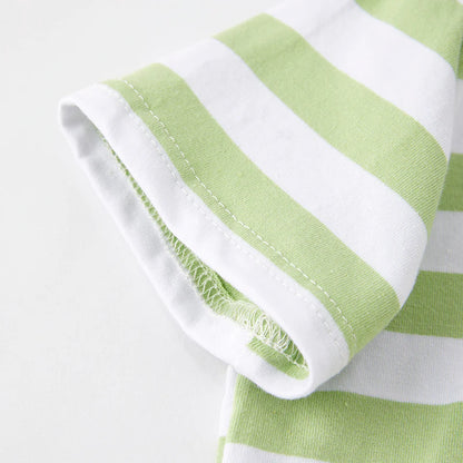 Boys Back To School Light Green Stripes Pencil Applique T-Shirt