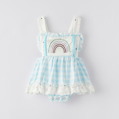 Baby Girls Summer Rainbow Colorful Dot Romper