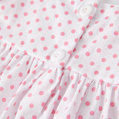 Girls Summer Watermelon Applique Pink Ruffled Dress
